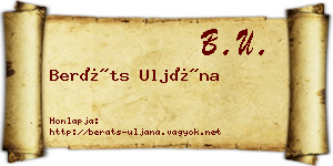 Beráts Uljána névjegykártya